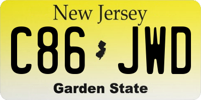 NJ license plate C86JWD