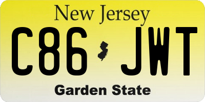NJ license plate C86JWT