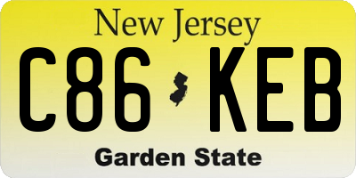 NJ license plate C86KEB