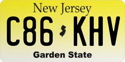 NJ license plate C86KHV
