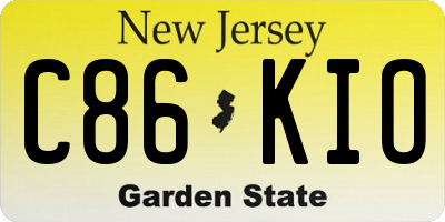 NJ license plate C86KIO
