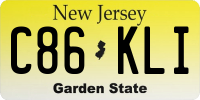 NJ license plate C86KLI