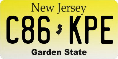 NJ license plate C86KPE