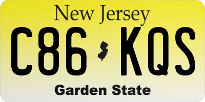 NJ license plate C86KQS