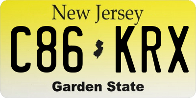 NJ license plate C86KRX