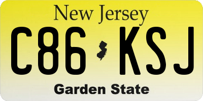 NJ license plate C86KSJ