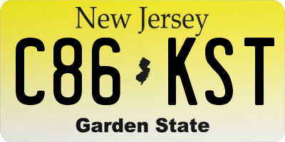 NJ license plate C86KST