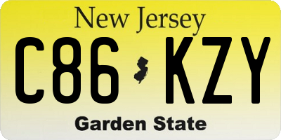 NJ license plate C86KZY