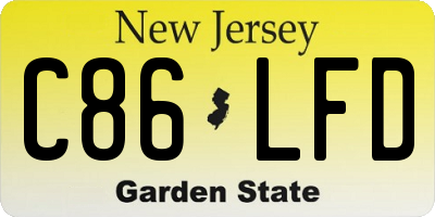 NJ license plate C86LFD