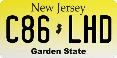 NJ license plate C86LHD