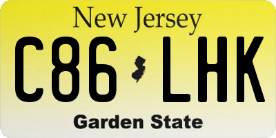 NJ license plate C86LHK