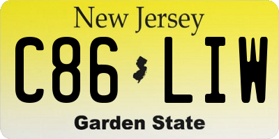 NJ license plate C86LIW