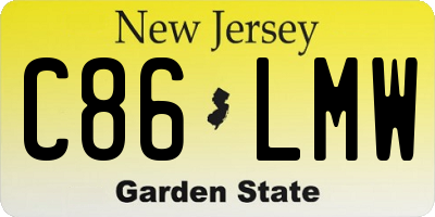 NJ license plate C86LMW