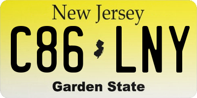 NJ license plate C86LNY
