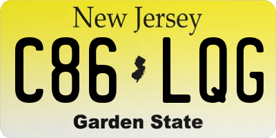 NJ license plate C86LQG