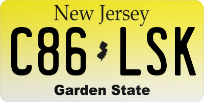 NJ license plate C86LSK