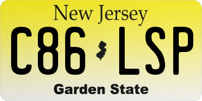 NJ license plate C86LSP