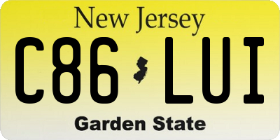 NJ license plate C86LUI