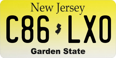 NJ license plate C86LXO