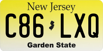 NJ license plate C86LXQ