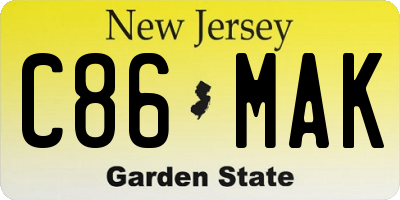 NJ license plate C86MAK