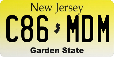 NJ license plate C86MDM