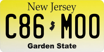 NJ license plate C86MOO