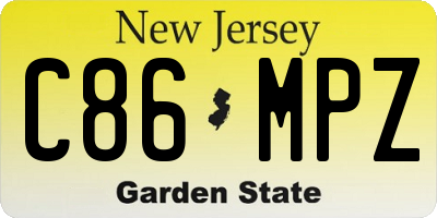 NJ license plate C86MPZ