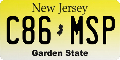 NJ license plate C86MSP