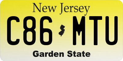 NJ license plate C86MTU