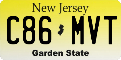 NJ license plate C86MVT