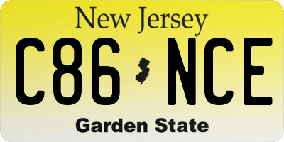NJ license plate C86NCE