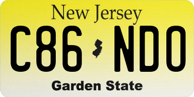 NJ license plate C86NDO