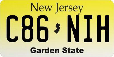 NJ license plate C86NIH