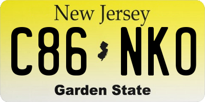NJ license plate C86NKO