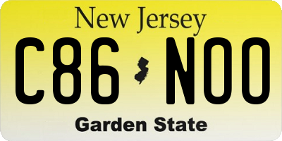 NJ license plate C86NOO