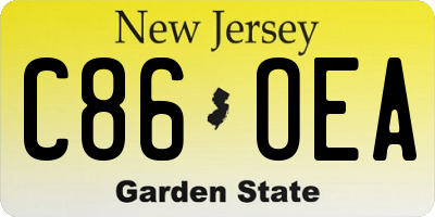 NJ license plate C86OEA