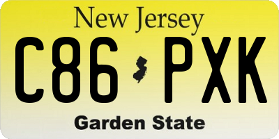 NJ license plate C86PXK
