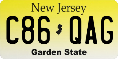 NJ license plate C86QAG