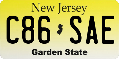 NJ license plate C86SAE