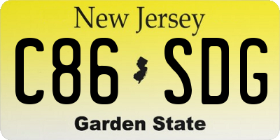 NJ license plate C86SDG