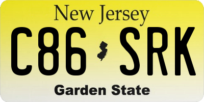 NJ license plate C86SRK