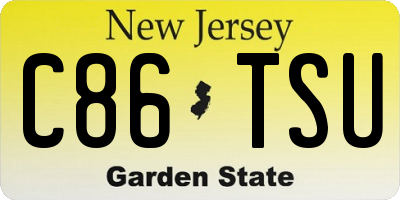 NJ license plate C86TSU