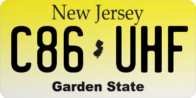 NJ license plate C86UHF