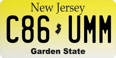 NJ license plate C86UMM
