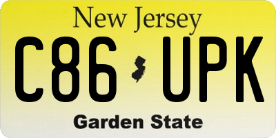 NJ license plate C86UPK