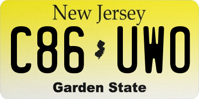 NJ license plate C86UWO