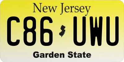 NJ license plate C86UWU