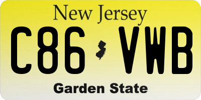 NJ license plate C86VWB