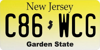 NJ license plate C86WCG